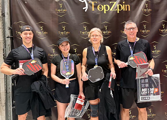 Pickleball competition moment